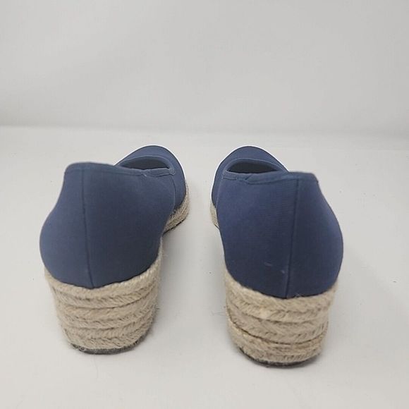 Life Stride Karma Espadrille Wedges Canvas Shoes Slip On Blue Size 10.5/11 - Picture 6 of 14
